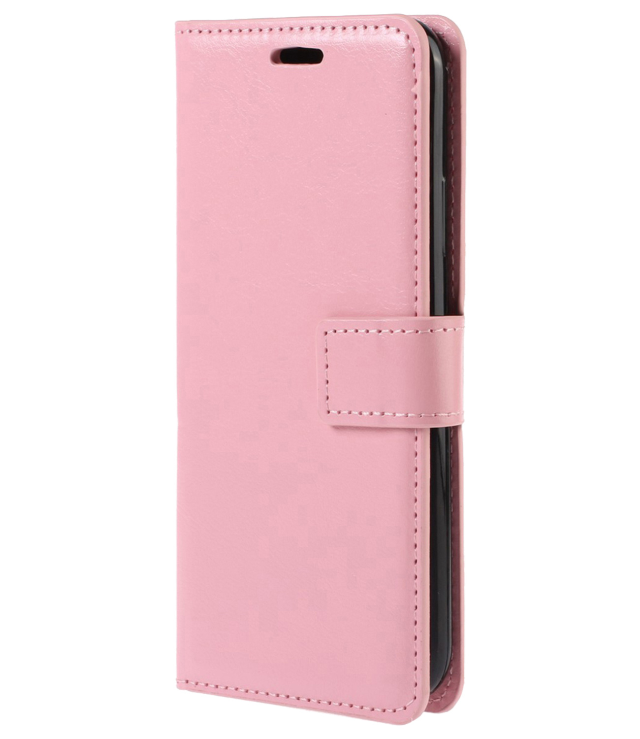 BASEY. Hoes Geschikt voor Samsung S22 Hoesje Bookcase Hoes Flip Case Book Cover - Hoesje Geschikt voor Samsung Galaxy S22 Hoes Book Case Hoesje - Lichtroze