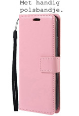 BASEY. Hoes Geschikt voor Samsung S22 Hoesje Bookcase Hoes Flip Case Book Cover - Hoesje Geschikt voor Samsung Galaxy S22 Hoes Book Case Hoesje - Lichtroze