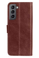 Hoesje Geschikt voor Samsung S22 Hoes Bookcase Flipcase Book Cover - Hoes Geschikt voor Samsung Galaxy S22 Hoesje Book Case - Bruin