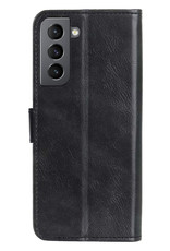 Hoesje Geschikt voor Samsung S22 Hoes Bookcase Flipcase Book Cover - Hoes Geschikt voor Samsung Galaxy S22 Hoesje Book Case - Zwart