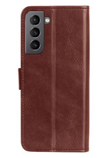 BASEY. Hoes Geschikt voor Samsung S22 Plus Hoesje Bookcase Hoes Flip Case Book Cover - Hoesje Geschikt voor Samsung Galaxy S22 Plus Hoes Book Case Hoesje - Bruin