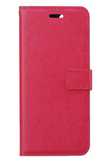 BASEY. Hoes Geschikt voor Samsung S22 Plus Hoesje Bookcase Hoes Flip Case Book Cover - Hoesje Geschikt voor Samsung Galaxy S22 Plus Hoes Book Case Hoesje - Donkerroze