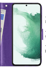 BASEY. Hoes Geschikt voor Samsung S22 Plus Hoesje Bookcase Hoes Flip Case Book Cover - Hoesje Geschikt voor Samsung Galaxy S22 Plus Hoes Book Case Hoesje - Paars