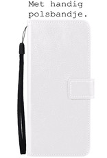BASEY. Hoes Geschikt voor Samsung S22 Plus Hoesje Bookcase Hoes Flip Case Book Cover - Hoesje Geschikt voor Samsung Galaxy S22 Plus Hoes Book Case Hoesje - Wit