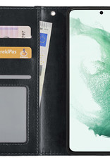 BASEY. Hoes Geschikt voor Samsung S22 Plus Hoesje Bookcase Hoes Flip Case Book Cover - Hoesje Geschikt voor Samsung Galaxy S22 Plus Hoes Book Case Hoesje - Zwart