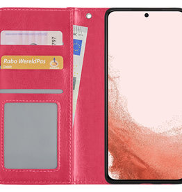 Nomfy Nomfy Samsung Galaxy S22 Plus Hoesje Bookcase - Donkerroze