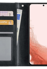 Nomfy Hoesje Geschikt voor Samsung S22 Plus Hoes Bookcase Flipcase Book Cover - Hoes Geschikt voor Samsung Galaxy S22 Plus Hoesje Book Case - Zwart