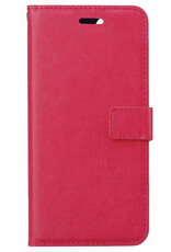 BASEY. Hoes Geschikt voor Samsung S22 Ultra Hoesje Bookcase Hoes Flip Case Book Cover - Hoesje Geschikt voor Samsung Galaxy S22 Ultra Hoes Book Case Hoesje - Donkerroze