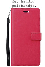 BASEY. Hoes Geschikt voor Samsung S22 Ultra Hoesje Bookcase Hoes Flip Case Book Cover - Hoesje Geschikt voor Samsung Galaxy S22 Ultra Hoes Book Case Hoesje - Donkerroze