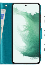 BASEY. Hoes Geschikt voor Samsung S22 Ultra Hoesje Bookcase Hoes Flip Case Book Cover - Hoesje Geschikt voor Samsung Galaxy S22 Ultra Hoes Book Case Hoesje - Turquoise