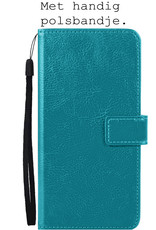 BASEY. Hoes Geschikt voor Samsung S22 Ultra Hoesje Bookcase Hoes Flip Case Book Cover - Hoesje Geschikt voor Samsung Galaxy S22 Ultra Hoes Book Case Hoesje - Turquoise