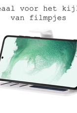 BASEY. Hoes Geschikt voor Samsung S22 Ultra Hoesje Bookcase Hoes Flip Case Book Cover - Hoesje Geschikt voor Samsung Galaxy S22 Ultra Hoes Book Case Hoesje - Wit