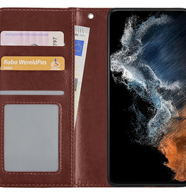NoXx NoXx Samsung Galaxy S22 Ultra Hoesje Bookcase - Bruin
