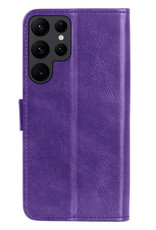 NoXx Hoes Geschikt voor Samsung S22 Ultra Hoesje Book Case Hoes Flip Cover Wallet Bookcase - Paars