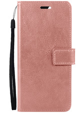 NoXx Hoes Geschikt voor Samsung S22 Ultra Hoesje Book Case Hoes Flip Cover Wallet Bookcase - Rosé goud
