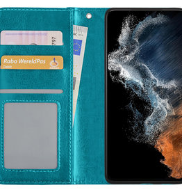 NoXx NoXx Samsung Galaxy S22 Ultra Hoesje Bookcase - Turquoise