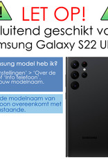 Samsung Galaxy S22 Ultra Hoesje Bookcase Flip Cover Book Case - Zwart