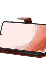 Nomfy Hoesje Geschikt voor Samsung S22 Ultra Hoes Bookcase Flipcase Book Cover - Hoes Geschikt voor Samsung Galaxy S22 Ultra Hoesje Book Case - Bruin