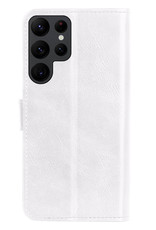 Nomfy Hoesje Geschikt voor Samsung S22 Ultra Hoes Bookcase Flipcase Book Cover - Hoes Geschikt voor Samsung Galaxy S22 Ultra Hoesje Book Case - Wit