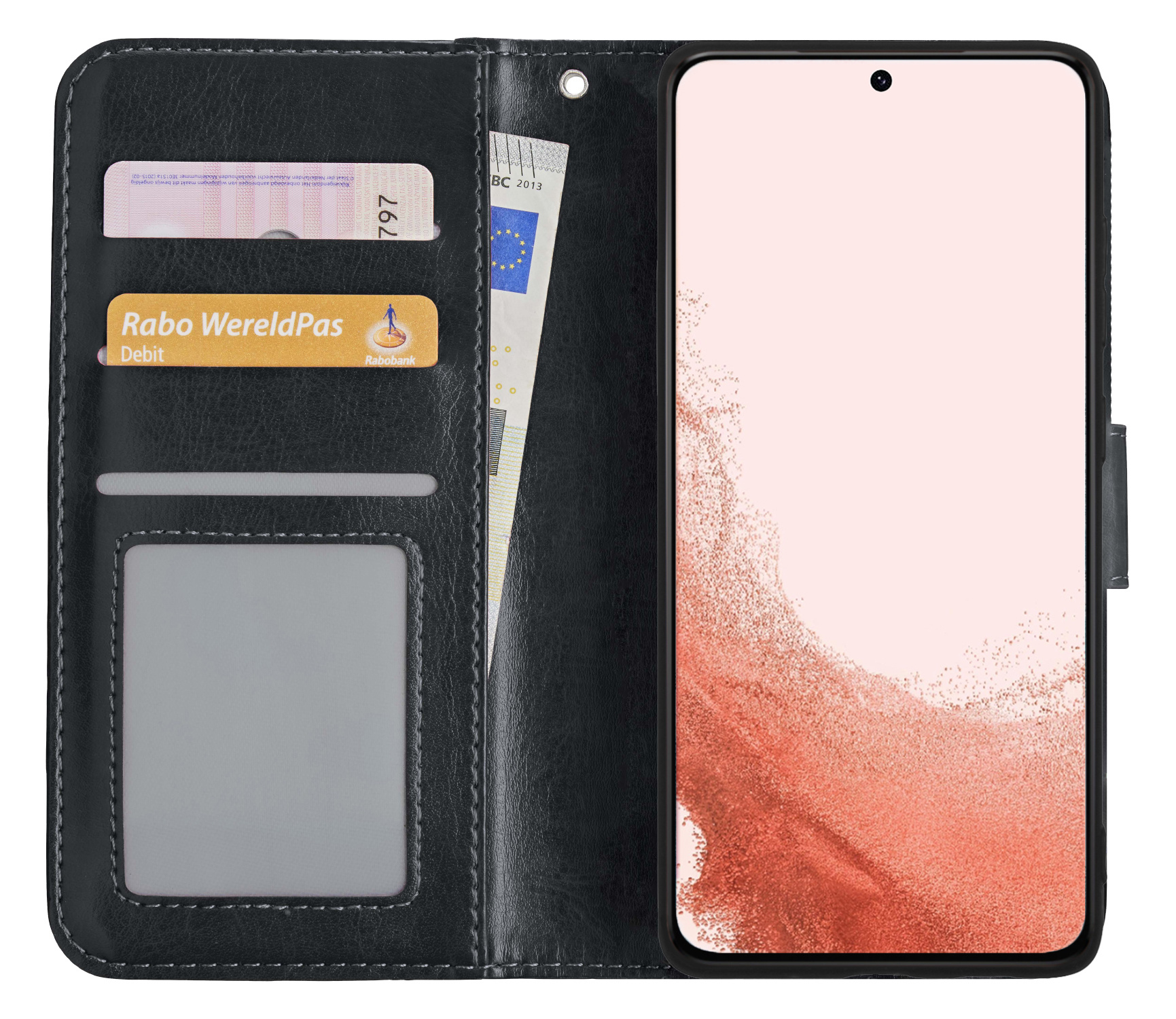 Nomfy Hoesje Geschikt voor Samsung S22 Ultra Hoes Bookcase Flipcase Book Cover - Hoes Geschikt voor Samsung Galaxy S22 Ultra Hoesje Book Case - Zwart