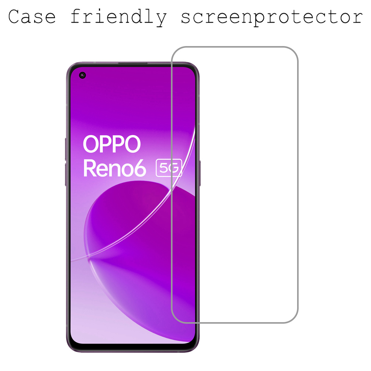 BASEY. Screenprotector Geschikt voor OPPO Reno 6 Screenprotector Tempered Glass - Screenprotector Geschikt voor OPPO Reno 6 Beschermglas Screen Protector Glas