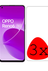 BASEY. Screenprotector Geschikt voor OPPO Reno 6 Screenprotector Tempered Glass - Screenprotector Geschikt voor OPPO Reno 6 Beschermglas Screen Protector Glas - 3 Stuks