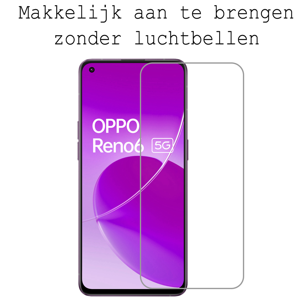 BASEY. Screenprotector Geschikt voor OPPO Reno 6 Screenprotector Tempered Glass - Screenprotector Geschikt voor OPPO Reno 6 Beschermglas Screen Protector Glas - 3 Stuks
