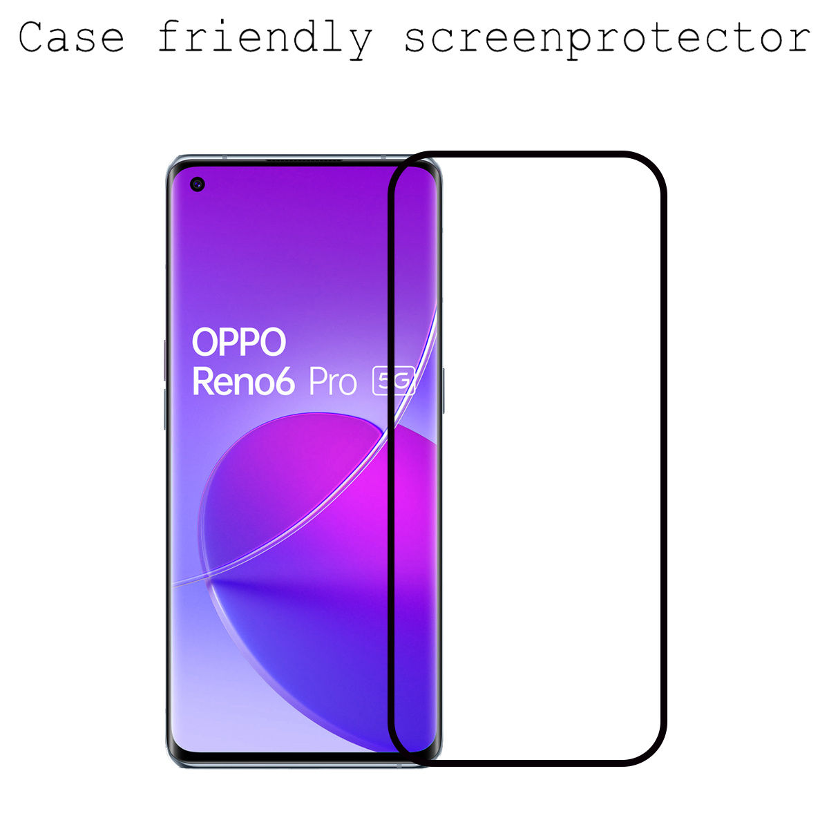 BASEY. Screenprotector Geschikt voor OPPO Reno 6 Pro Screenprotector Beschermglas Full Cover - Screenprotector Geschikt voor OPPO Reno 6 Pro Screen Protector Full Cover - 2 Stuks