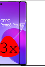 BASEY. Screenprotector Geschikt voor OPPO Reno 6 Pro Screenprotector Beschermglas Full Cover - Screenprotector Geschikt voor OPPO Reno 6 Pro Screen Protector Full Cover - 3 Stuks