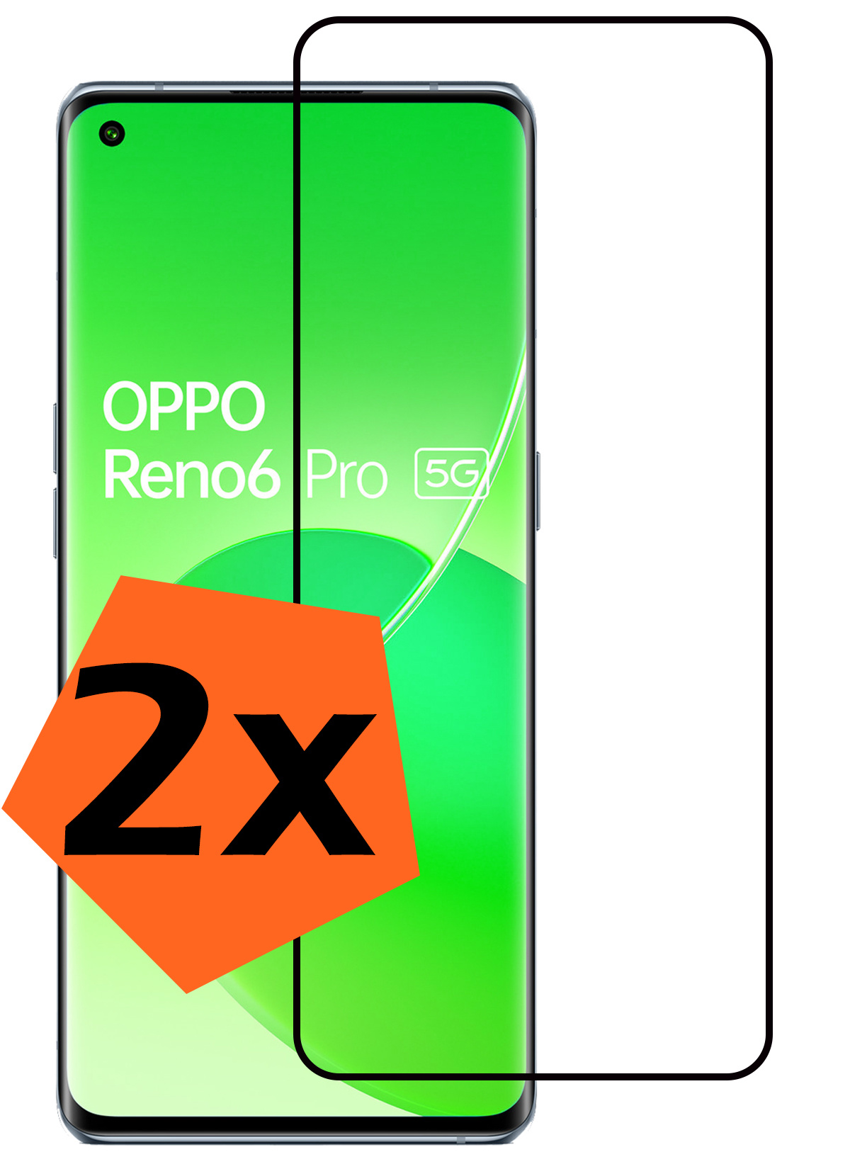 Nomfy Screenprotector Geschikt voor OPPO Reno 6 Pro Screenprotector Bescherm Glas - Screenprotector Geschikt voor OPPO Reno 6 Pro Screen Protector Tempered Glass Full Screen Full Cover - 2 PACK