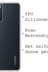 BASEY. Hoes Geschikt voor OPPO Reno 6 Hoesje Siliconen Back Cover Case Met Screenprotector - Hoesje Geschikt voor OPPO Reno 6 Hoes Cover Hoesje - Transparant