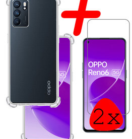BASEY. BASEY. OPPO Reno 6 Hoesje Shockproof Met 2x Screenprotector