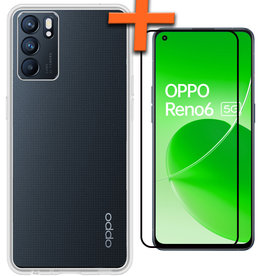 Nomfy Nomfy OPPO Reno 6 Hoesje Siliconen Transparant Met Screenprotector
