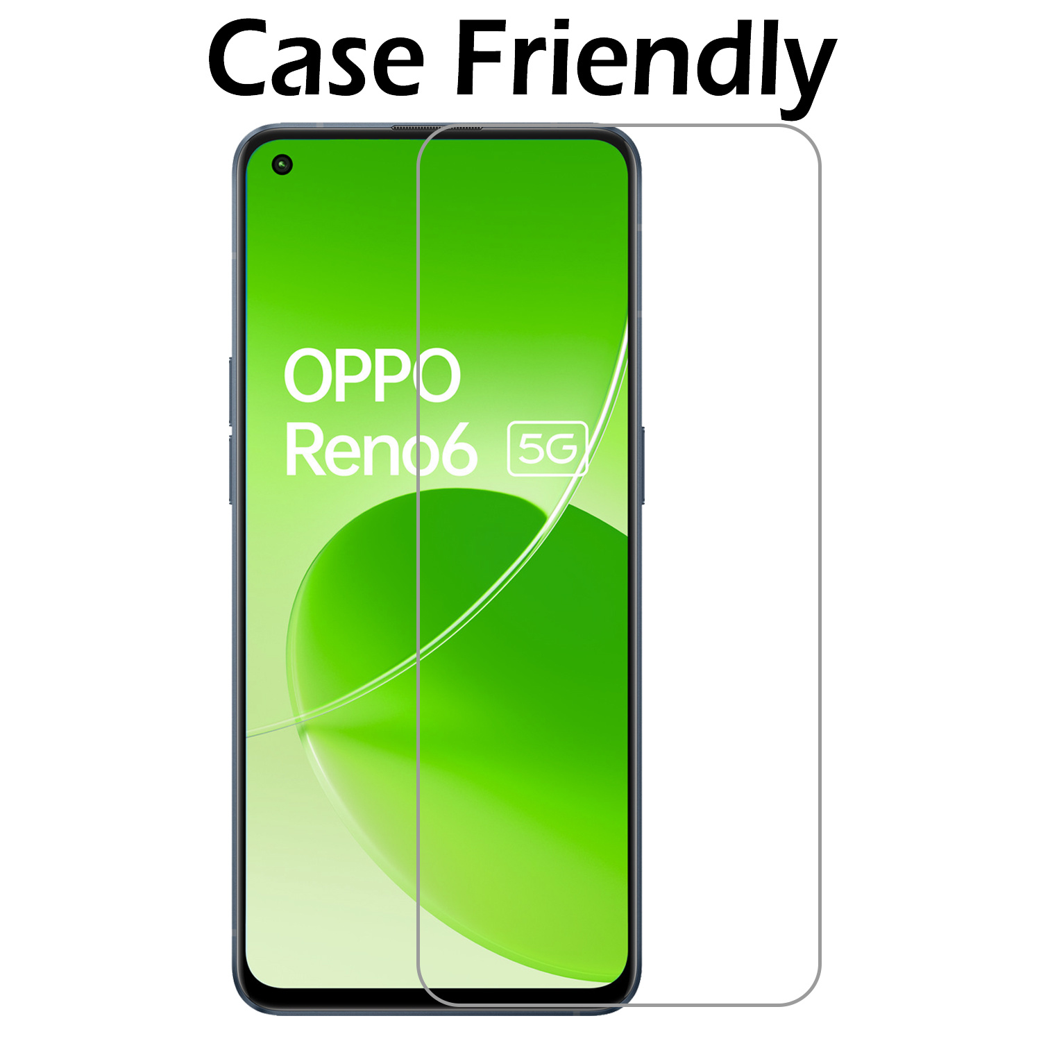 Nomfy Hoesje Geschikt voor OPPO Reno 6 Hoesje Siliconen Cover Case Met 2x Screenprotector - Hoes Geschikt voor OPPO Reno 6 Hoes Back Case - Transparant