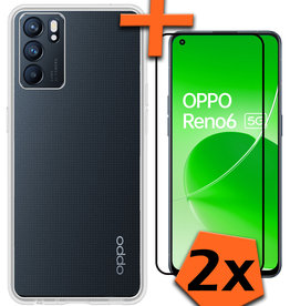Nomfy Nomfy OPPO Reno 6 Hoesje Siliconen Transparant Met 2x Screenprotector