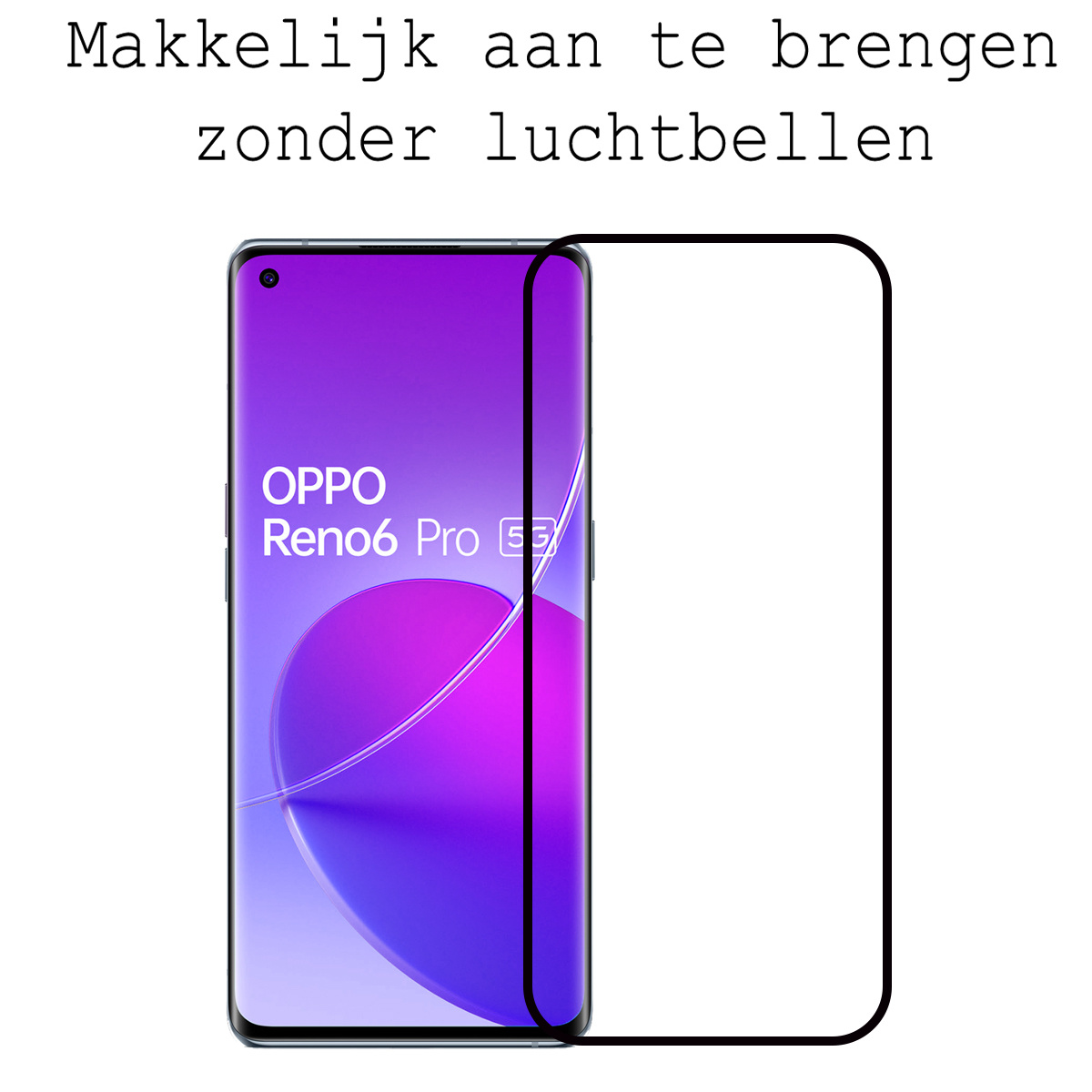BASEY. Hoes Geschikt voor OPPO Reno 6 Pro Hoesje Shock Proof Case Hoes Siliconen Met Screenprotector - Hoesje Geschikt voor OPPO Reno 6 Pro Hoes Cover Shockproof - Transparant