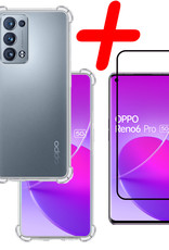 BASEY. Hoes Geschikt voor OPPO Reno 6 Pro Hoesje Shock Proof Case Hoes Siliconen Met Screenprotector - Hoesje Geschikt voor OPPO Reno 6 Pro Hoes Cover Shockproof - Transparant