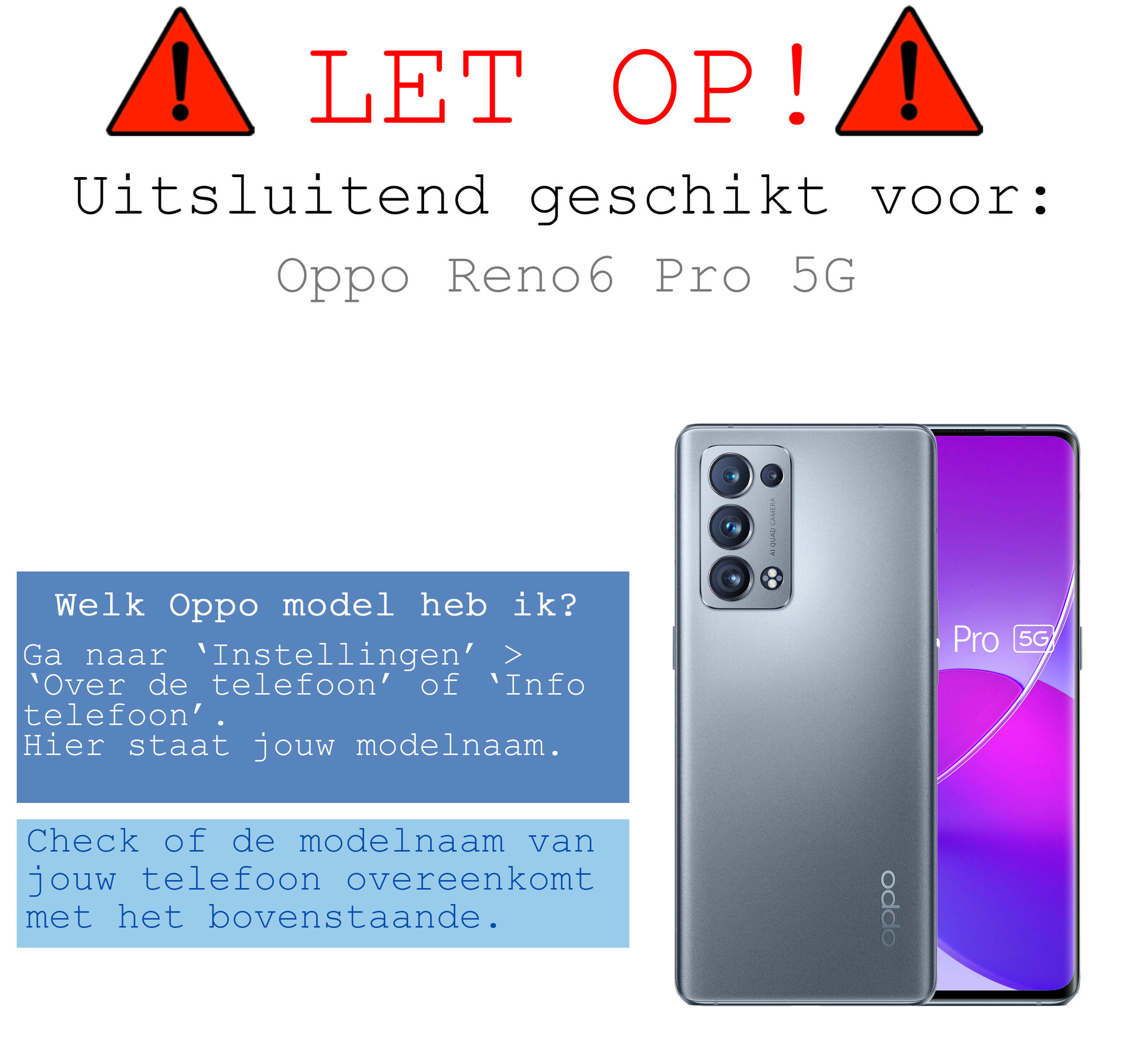 BASEY. Hoes Geschikt voor OPPO Reno 6 Pro Hoesje Shock Proof Case Hoes Siliconen Met Screenprotector - Hoesje Geschikt voor OPPO Reno 6 Pro Hoes Cover Shockproof - Transparant