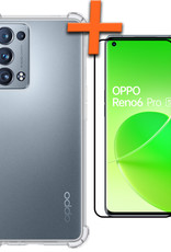 Nomfy Hoesje Geschikt voor OPPO Reno 6 Pro Hoesje Shock Proof Cover Case Shockproof Met Screenprotector - Hoes Geschikt voor OPPO Reno 6 Pro Hoes Siliconen Back Case - Transparant