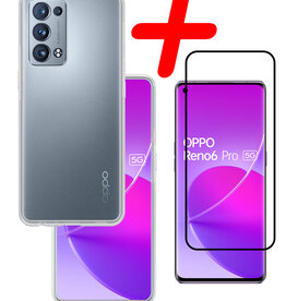 BASEY. BASEY. OPPO Reno 6 Pro Hoesje Siliconen Transparant Met Screenprotector
