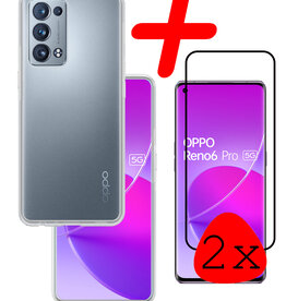 BASEY. BASEY. OPPO Reno 6 Pro Hoesje Siliconen Transparant Met 2x Screenprotector