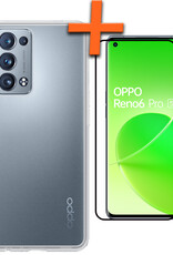 Nomfy Hoesje Geschikt voor OPPO Reno 6 Pro Hoesje Siliconen Cover Case Met Screenprotector - Hoes Geschikt voor OPPO Reno 6 Pro Hoes Back Case - Transparant