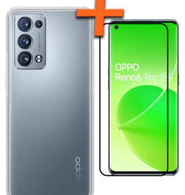 Nomfy Nomfy OPPO Reno 6 Pro Hoesje Siliconen Transparant Met Screenprotector