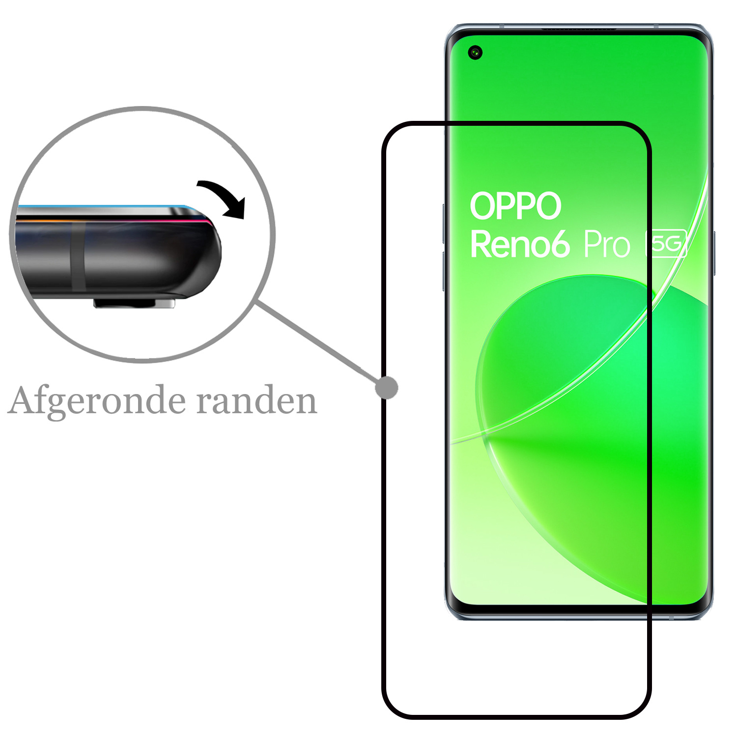 Nomfy Hoesje Geschikt voor OPPO Reno 6 Pro Hoesje Siliconen Cover Case Met 2x Screenprotector - Hoes Geschikt voor OPPO Reno 6 Pro Hoes Back Case - Transparant