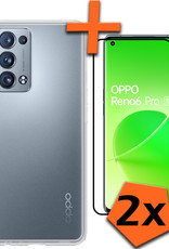 Nomfy Hoesje Geschikt voor OPPO Reno 6 Pro Hoesje Siliconen Cover Case Met 2x Screenprotector - Hoes Geschikt voor OPPO Reno 6 Pro Hoes Back Case - Transparant