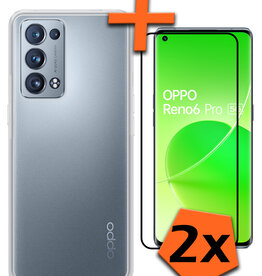 Nomfy Nomfy OPPO Reno 6 Pro Hoesje Siliconen Transparant Met 2x Screenprotector