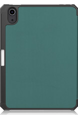 BASEY. Hoesje Geschikt voor iPad Mini 6 Hoes Case Tablet Hoesje Tri-fold Met Uitsparing Geschikt voor Apple Pencil Met Screenprotector - Hoes Geschikt voor iPad Mini 6 Hoesje Hard Cover Bookcase Hoes - Donkergroen
