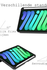 BASEY. Hoesje Geschikt voor iPad Mini 6 Hoes Case Tablet Hoesje Tri-fold Met Uitsparing Geschikt voor Apple Pencil Met Screenprotector - Hoes Geschikt voor iPad Mini 6 Hoesje Hard Cover Bookcase Hoes - Galaxy