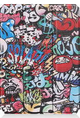 BASEY. Hoesje Geschikt voor iPad Mini 6 Hoes Case Tablet Hoesje Tri-fold Met Uitsparing Geschikt voor Apple Pencil Met Screenprotector - Hoes Geschikt voor iPad Mini 6 Hoesje Hard Cover Bookcase Hoes - Graffity