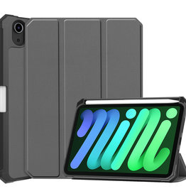 BASEY. BASEY. iPad Mini 6 Hoes Met Uitsparing Apple Pencil En Met Screenprotector - Grijs